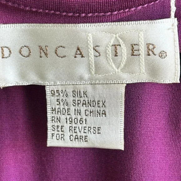 Doncaster Fuchsia Stretch Silk Sleeveless Tank Size Medium - Picture 3 of 6